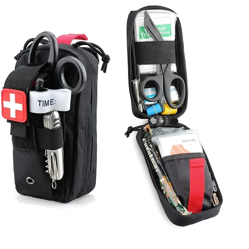 Kit di pronto soccorso medico EDC Pouch Tactical Outdoor Medical Bag laccio emostatico forbici marsupio militare Fan Tactical Survival Bag