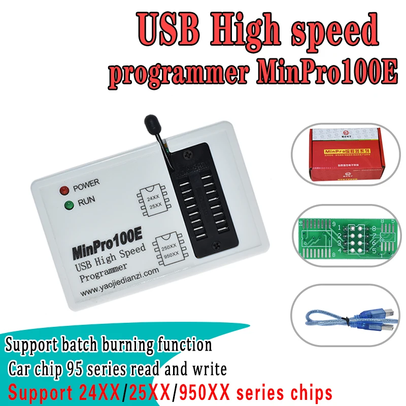 MinPro100E MinPro100G BIOS Programmer in FLASH SPI 24/25/95 lettura e scrittura bruciatore di memoria USB AEAK