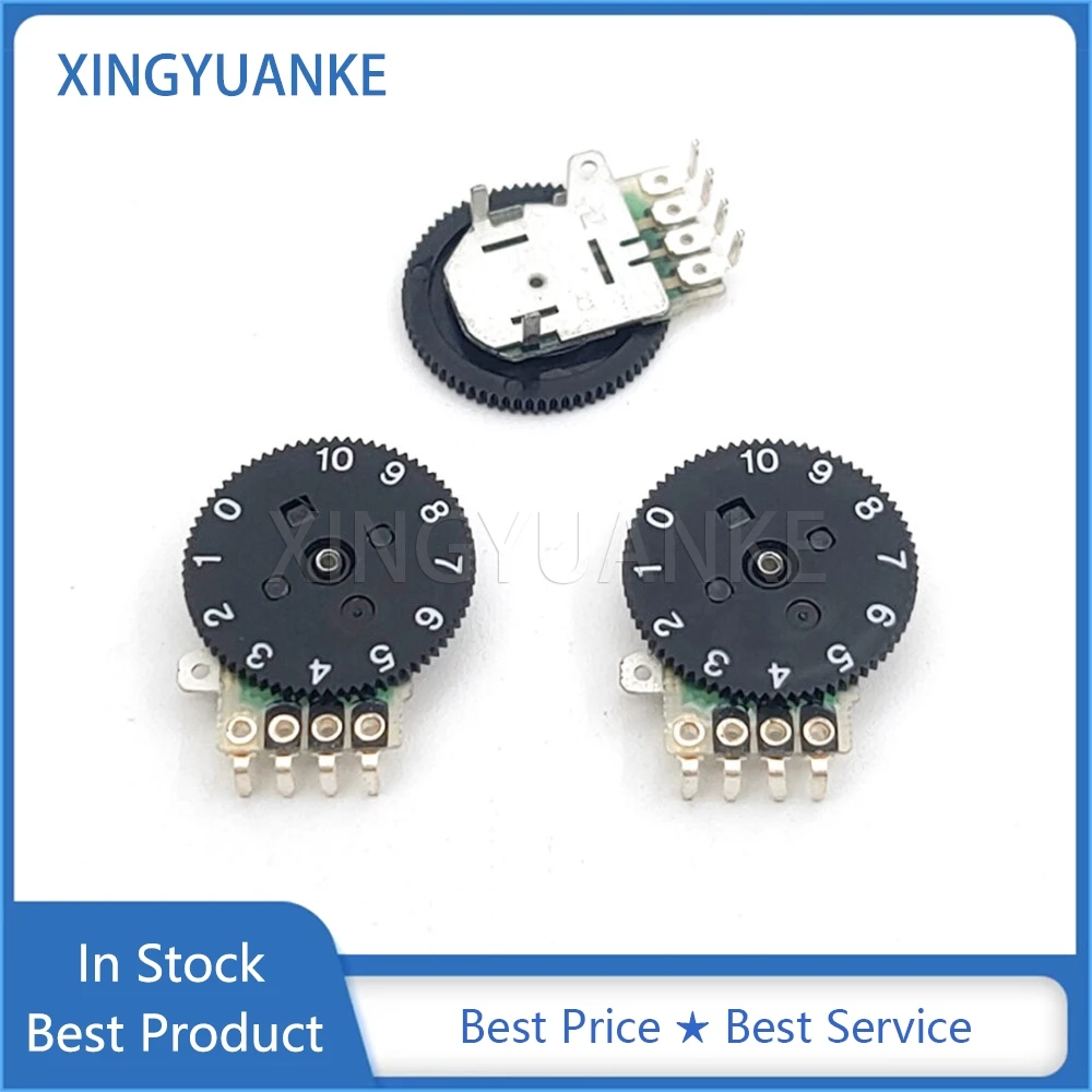 2PCS RK09J11T00AE ALPS 14*1mm Dial Gear Tuning Potentiometer B103 B10K 4-Pin Phonograph Volume Adjustment Potentiometer 10K New