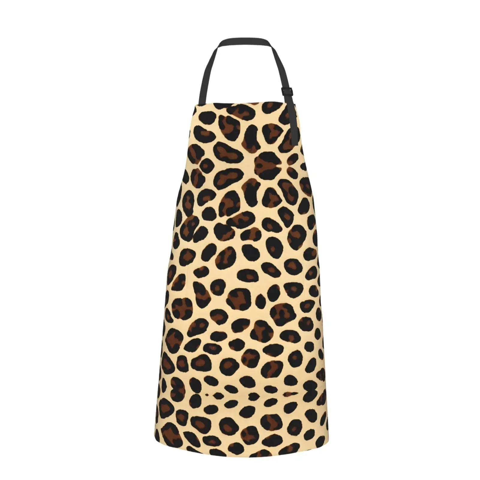 Brown Pattern Leopard Print Aprons For Women,Adjustable Chef'S Apron With Pockets Aprons For Women Men Kitchen, Cooking, Garden