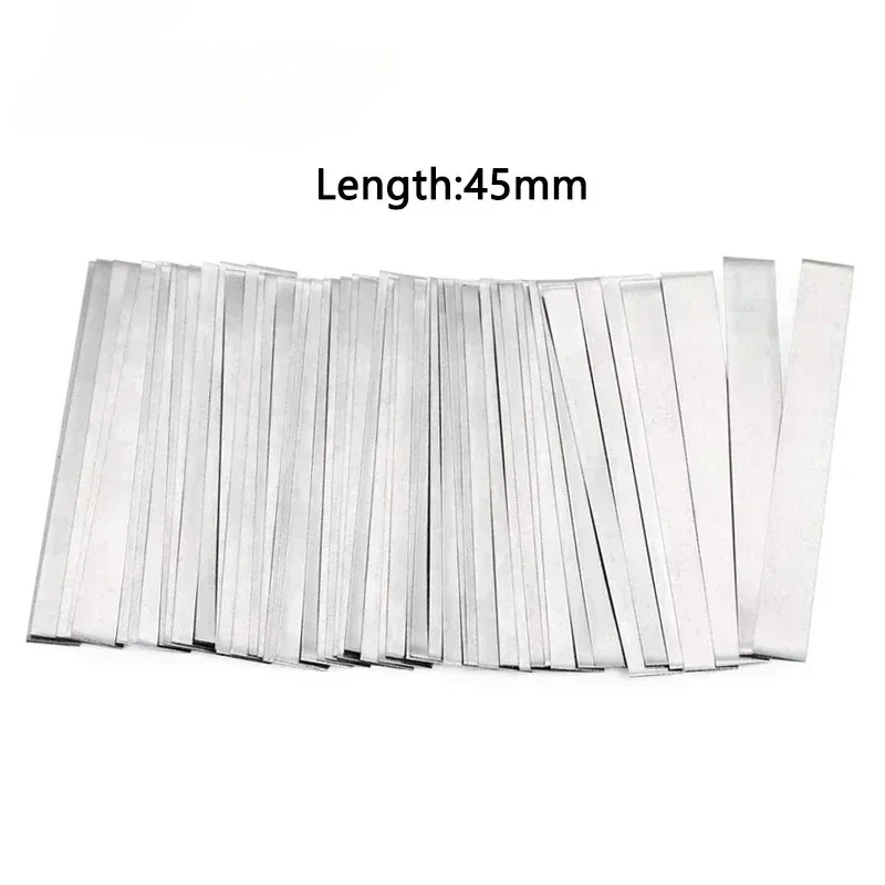 25Pcs Nickel‑Plated Steel Sheet, 50mm Length, for 18650 Lithium Battery Spot Welding, DIY Battery Pack Projects