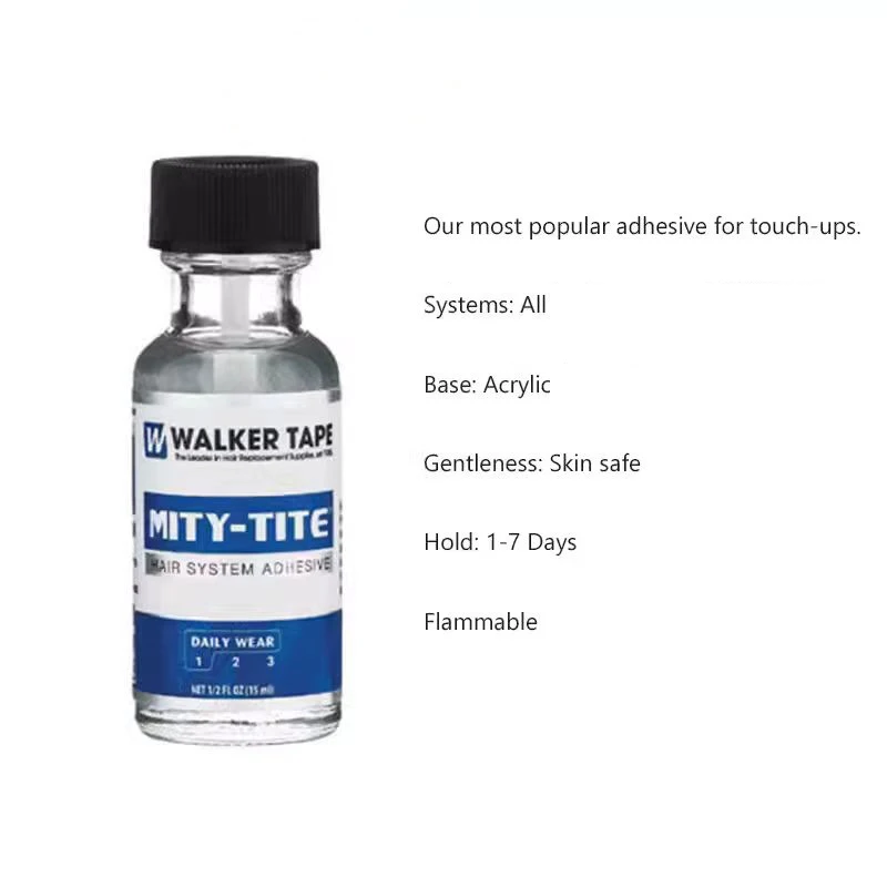 1/2/3 قطعة 15 مللي شعر مستعار استبدال الغراء ووكر العلامة التجارية MITY-TITE السائل الغراء غير مرئية الطبيعية مقاوم للماء