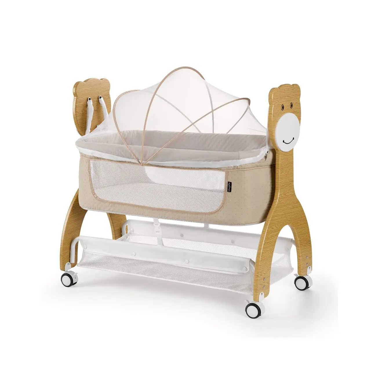 Cub Portable Bassinet , Multi-Use Baby Bassinet with Locking Wheels, Large Storage Basket, Mattress Pad Included, JPMA Certified