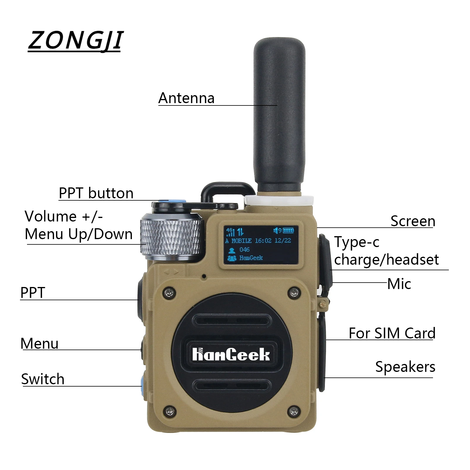 G6 Walkie Talkie Handheld Transceiver 5000KM Wearable 400-470Mhz UHF Transceiver Radio Communication Stabilization Easy Carry