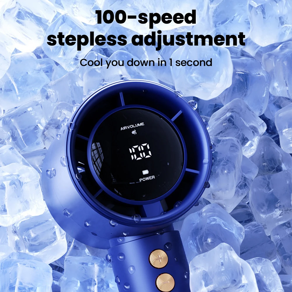 100-speed high-speed handheld fan USB mini portable rechargeable turbo desk fan view 5