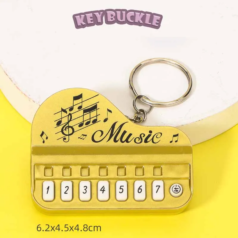 Creative Simulation Mini Electronic Piano Keychain Pendant With Lights Music Toys Playable Music Small Piano Small Gifts