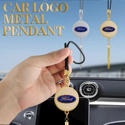Car Keyring Metal Hanging Ornaments Keychain Rearview Mirror Pendant For Ford Mondeo Fiesta mk6 4 F150 Ranger Mustang Kuga Focus