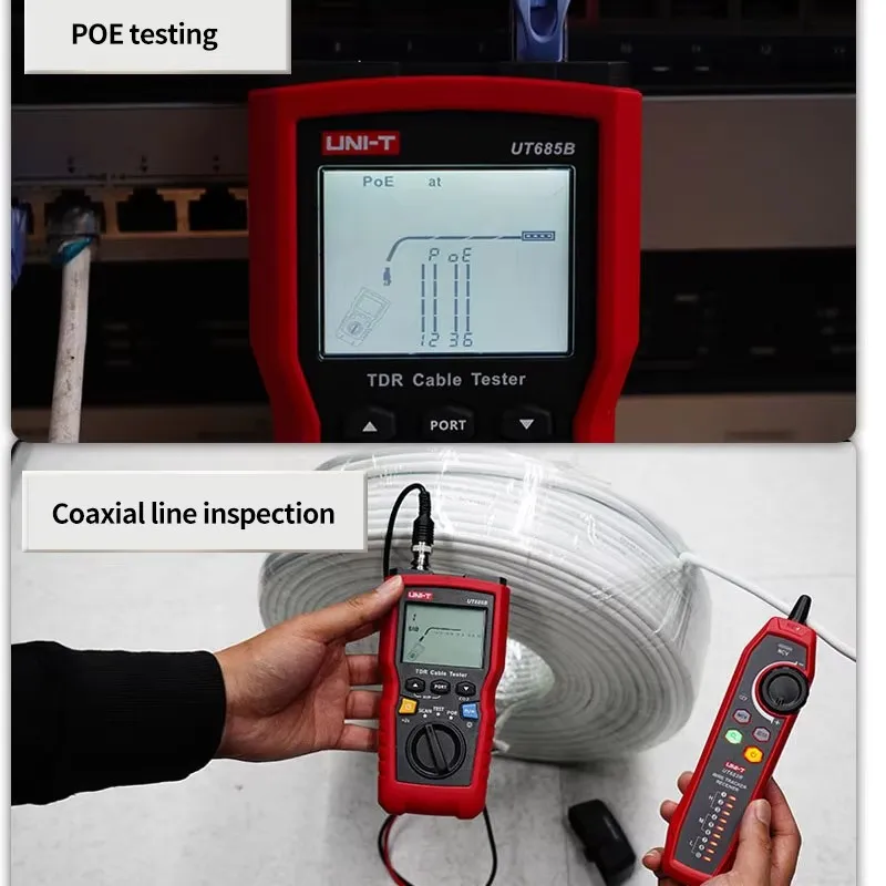 UNI-T UT685B Kit TDR Cable Tester POE Coaxial Network Line Finder Twisted Pair Locator Length Sequence Detector Wire Tracker