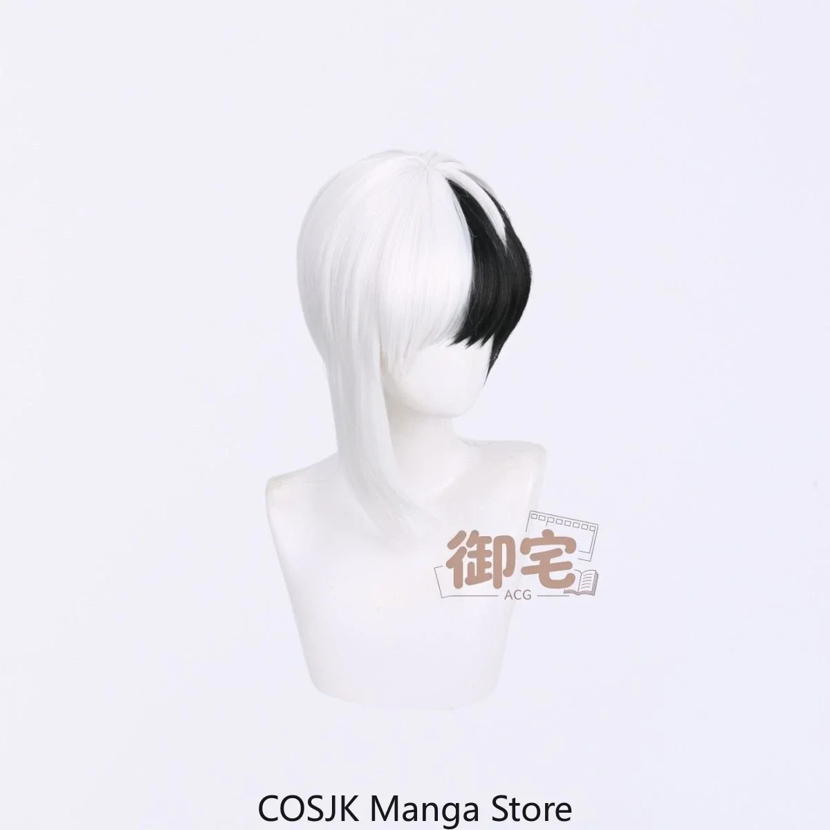 Anime Dr.STONE Gen Asagiri Cosplay Wig Special White Black Hair Comic Con Prop Role Play Gift Men Halloween Prop view 4