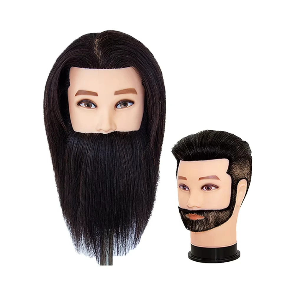 

Человеческие волосы, мужской манекен, голова с волосами, борода, тренировочный манекен, парикмахерская, косметология, тренировочная голова куклы для укладки волос