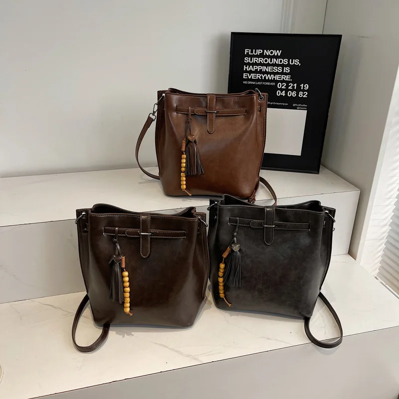 

2025 New Vintage Large Capacity Tote Bag for Women, Genuine Leather Multi-way Shoulder Crossbody Purse, Retro Chic Work Bag