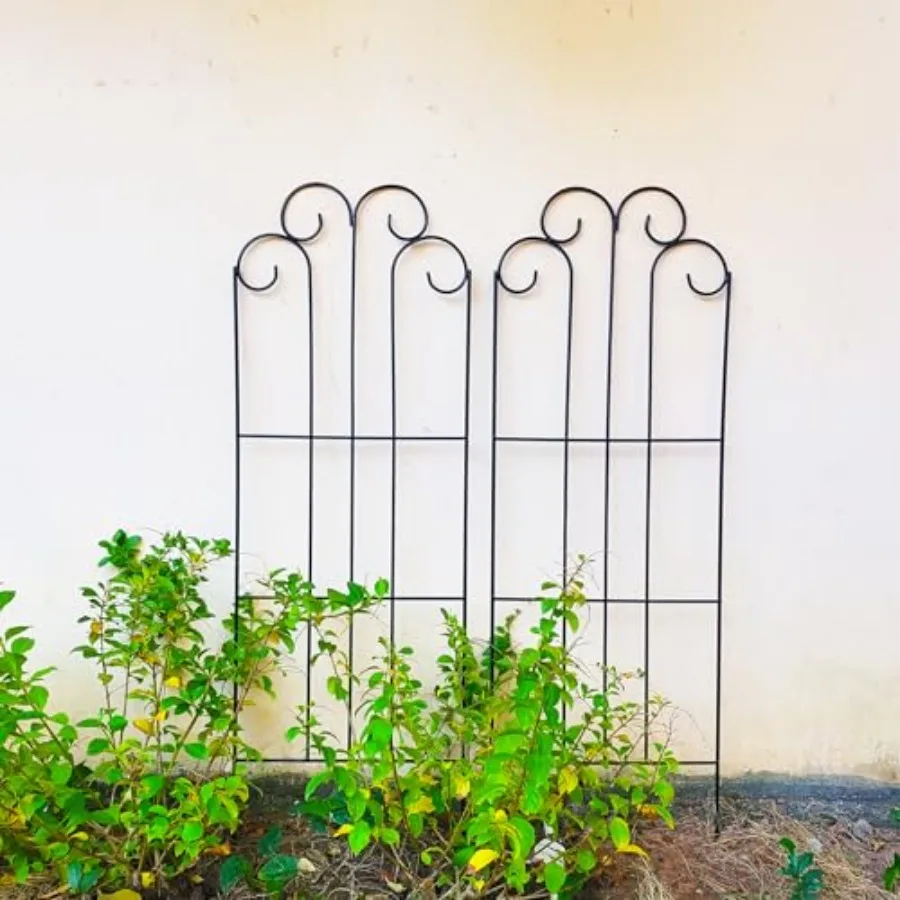

SCENDOR 2 Pack Black Garden Trellis for Climbing Plants 45 x 15.9 Iron Plant Support Climbing Vines and Flowers Stands Vegetabl