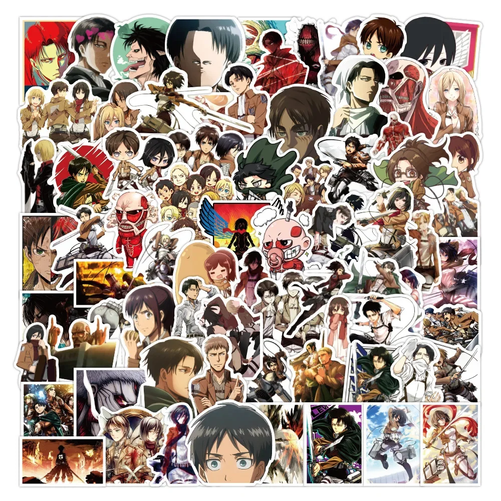 30/50/100PCS Eren Jaeger Irregular Pattern Stationery Sticker Erwin Smith Comic Office Supplies Creative Artistic Accessories