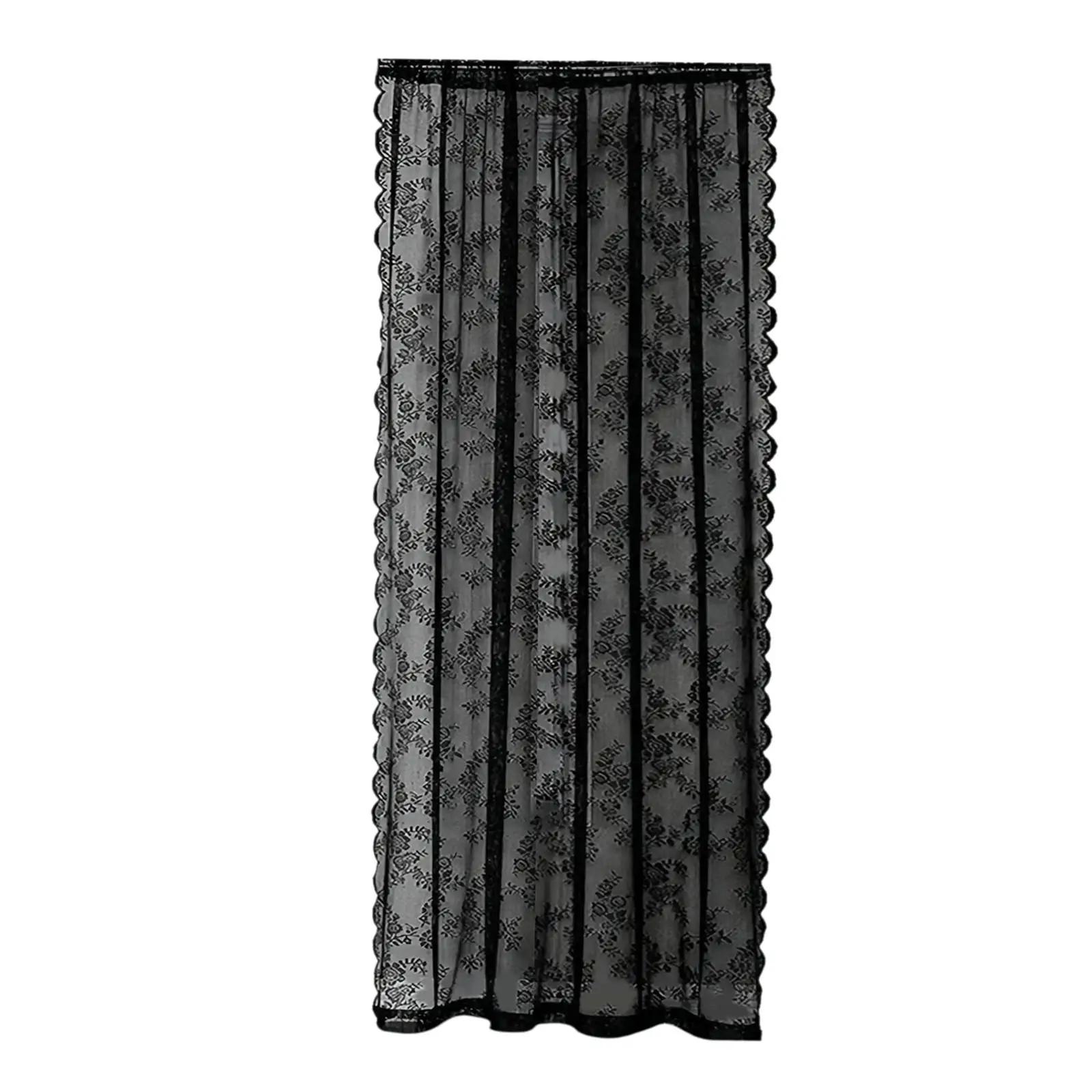 Black Floral Net Curtains Fashion for Farmhouse Dining Room Decoration