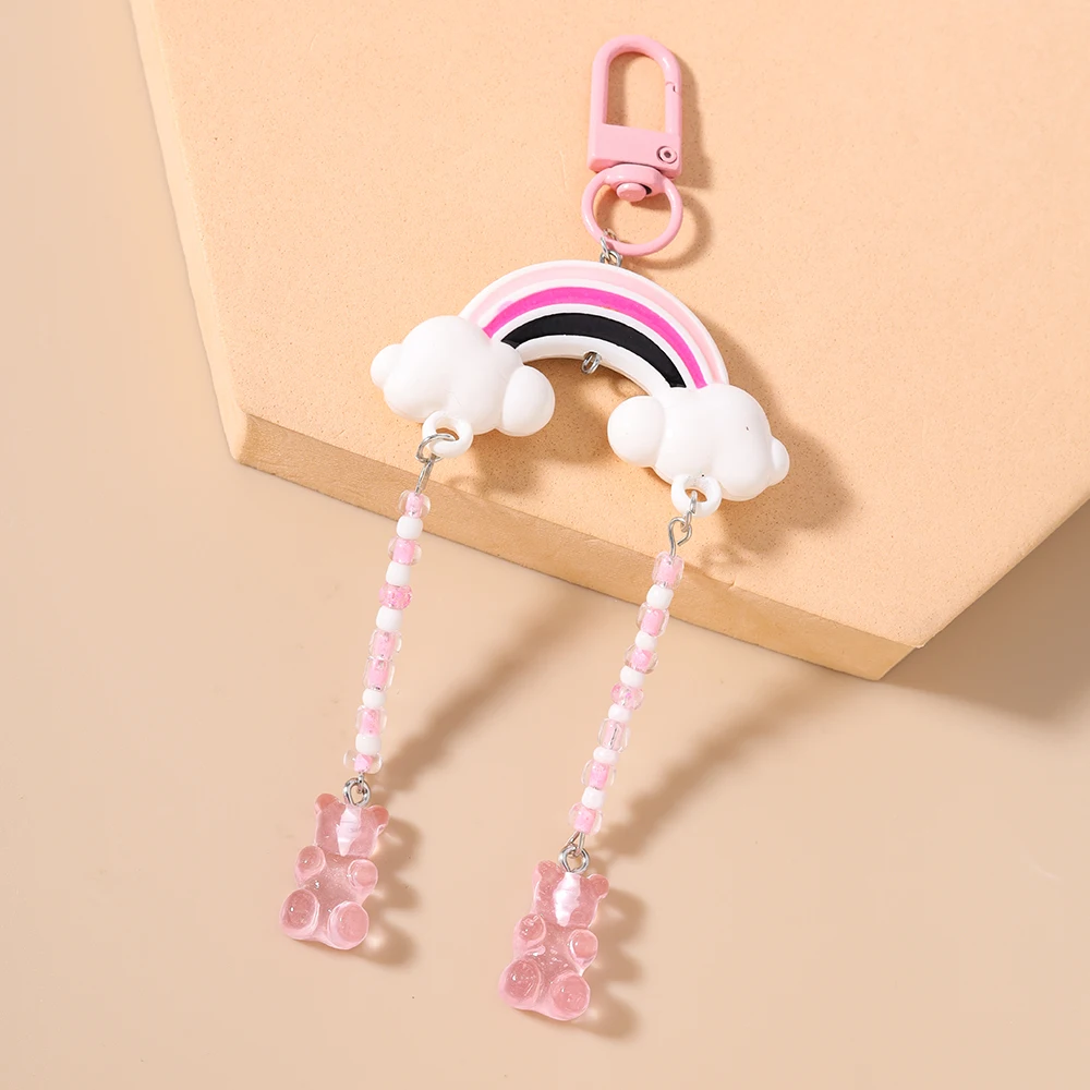 Aihua Acryl Bunter Bären-Regenbogen-Schlüsselanhänger für Damen, Modische Handtaschen- und Autoschlüsselanhänger, Mädchen- und Kinder-Neujahrs-Schmuckgeschenke – Detail 7