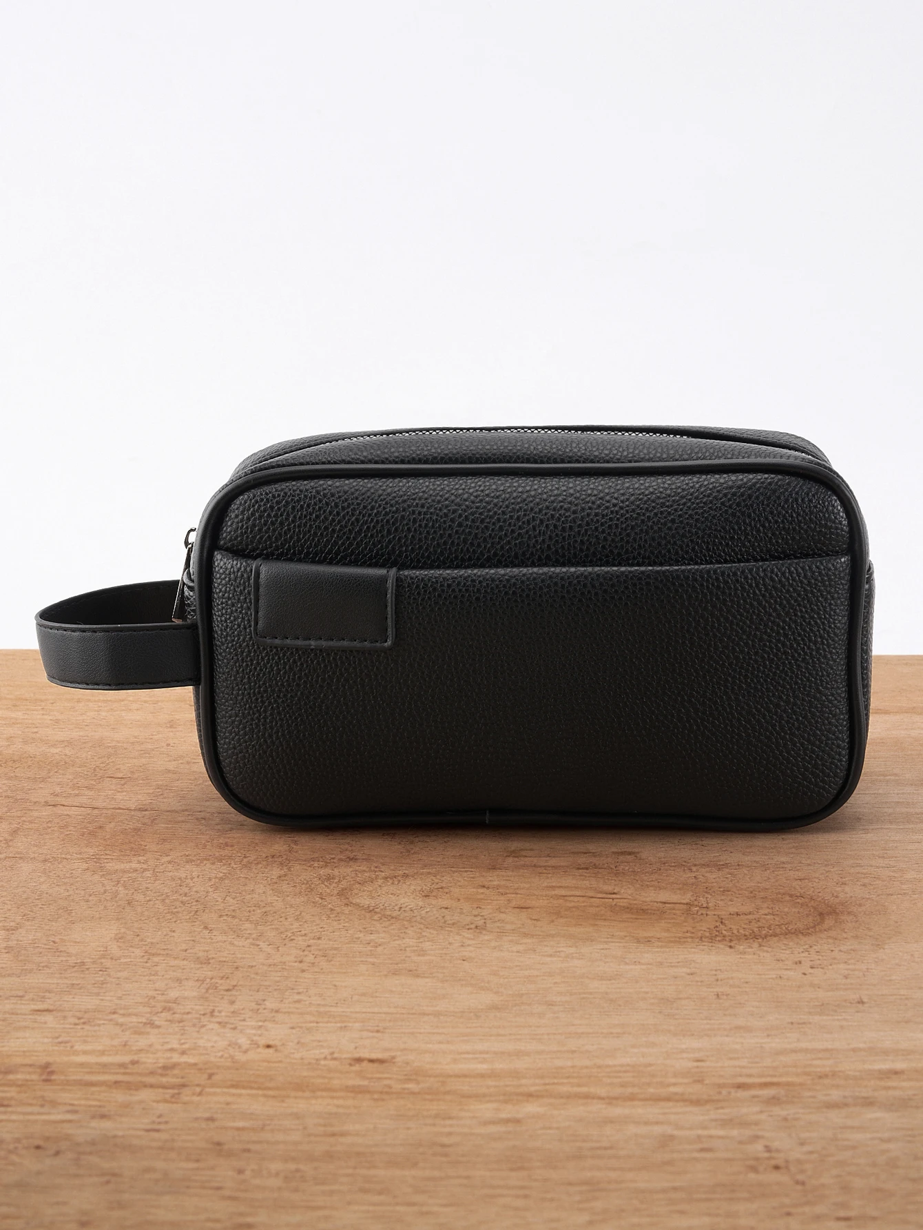 Herren-Handtragetasche aus PU-Leder – leichtes strukturiertes Design mit abnehmbarem Handschlaufe, Taschen-Organizer mit Reißverschluss, passend für Essentia – Detail 2