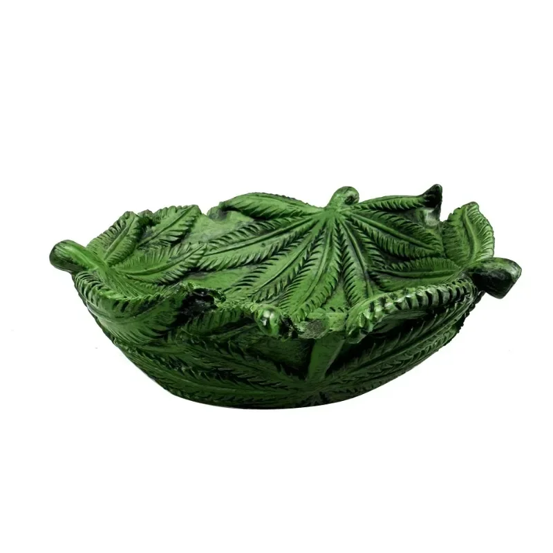 Green Leaf Resin Cigarette Cigar Ashtray, Ash Tray, Halloween Props, Home Decor, Craft, Smoking Gift