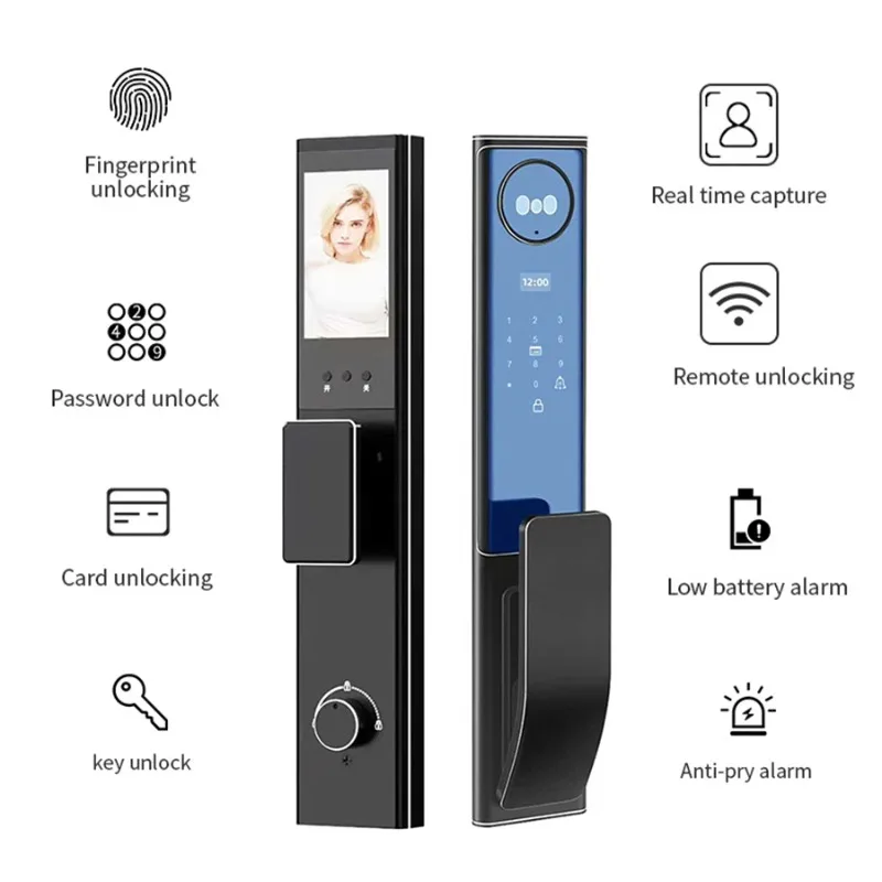 【Hot】App Video Fingerprint Face Recognition Nest Connect Keyless Entry Cloud Memory Card Aluminum Home