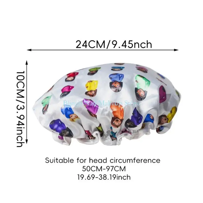 28TA Reusable Waterproof Shower Cap Soft Fabric Dry Hair Hat Comfortable Daily Use view 6