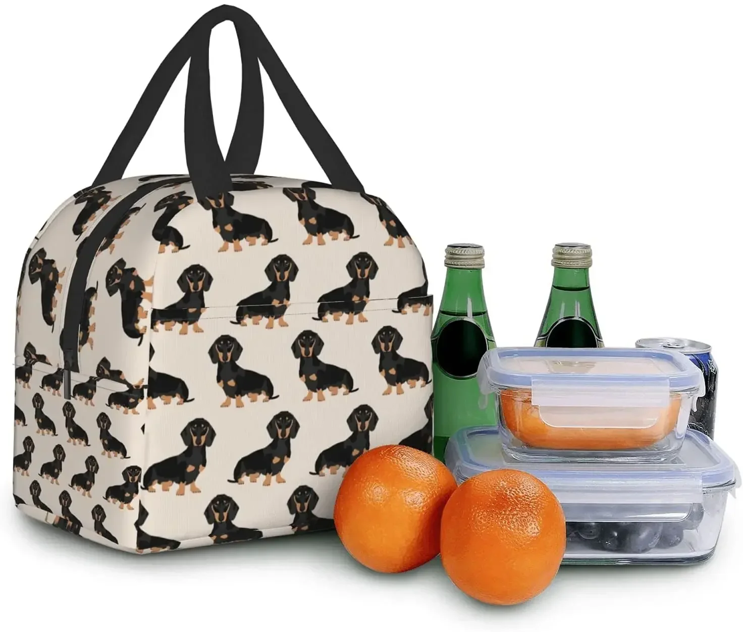 Dachshund Dogs Insulated Lunch Bag Women Cooler Tote Box Leakproof Reusable Lunch Bags for Office Work School Picnic Portable