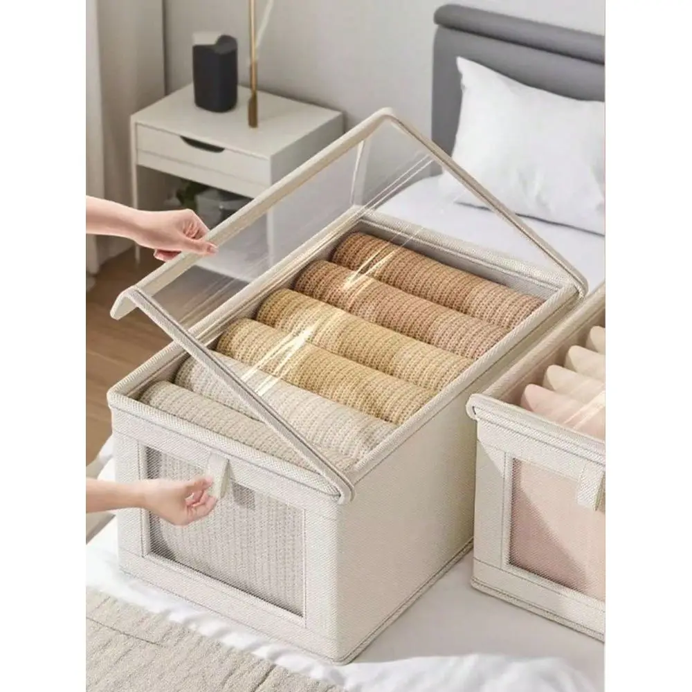 

Foldable Beige Storage Box For Organizing Clothes And Bedding For All Seasons, With Five Sizes To Choose From, A MustHave For H
