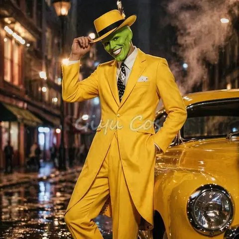 Jim Carrey Cosplay Costume Anime Full Set Carnival Uniform Halloween Party Masquerade