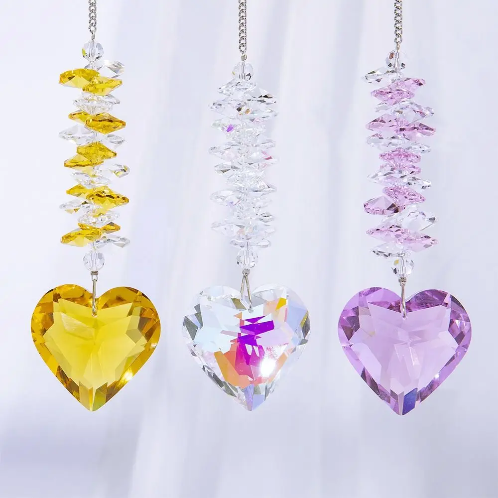 Gift Love Pendant Crystal Sun Catcher DIY Home Hanging Ornament Creative Lucky Pendants