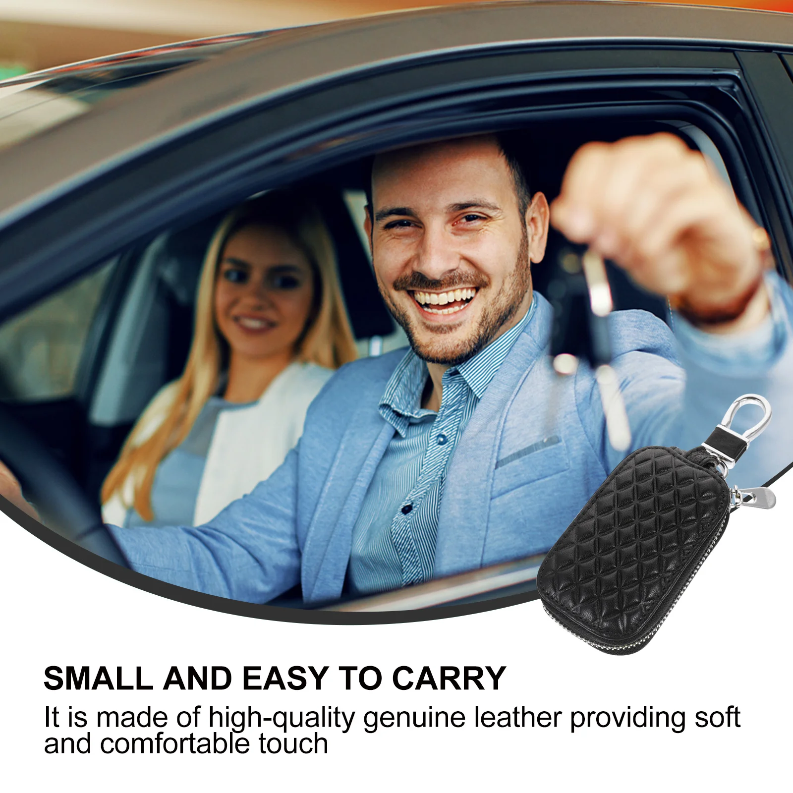 

Vaguelly 1Pc Key Fob Pouch Protective Case for Universal Car Remote Metal Hook Holder