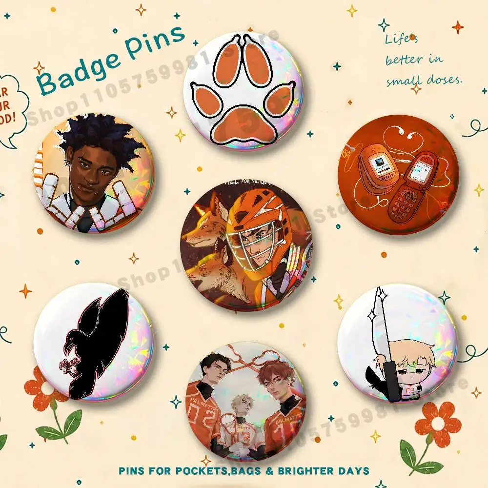The F-Foxhole C-Court Book Badges Cartoon Character Pins Brooch for Bag Shoes Decoration Jewelry Gifts