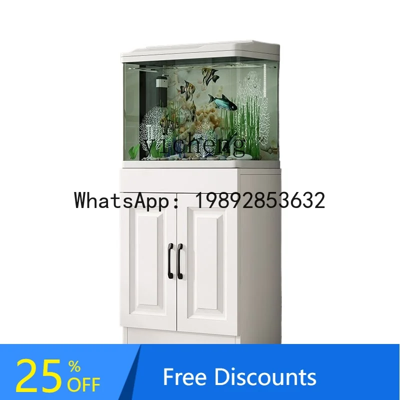 

fish tank living room small integrated household floor glass ecological aquarium
