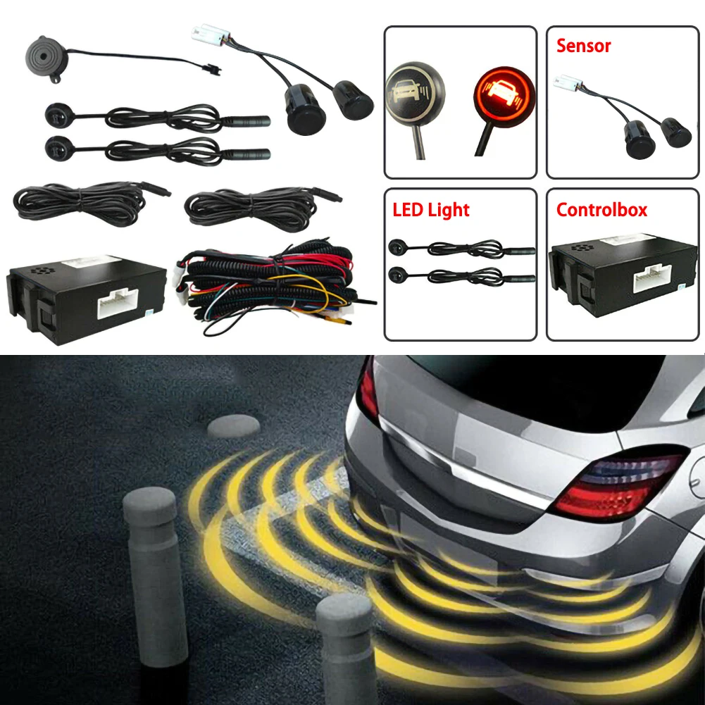 Universal Car Auto Blind Spot Monitoring System 58KHZ Ultrasonic Sensor Distance Assist Lane Changing Alarm Set Wholesale