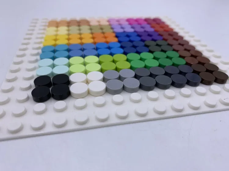 100-500 Stück Fliesen 1x1 Rund DIY Bausteine Farbige Lernspielzeuge für Kinder Größe Kompatibel mit 98138 – Detail 1