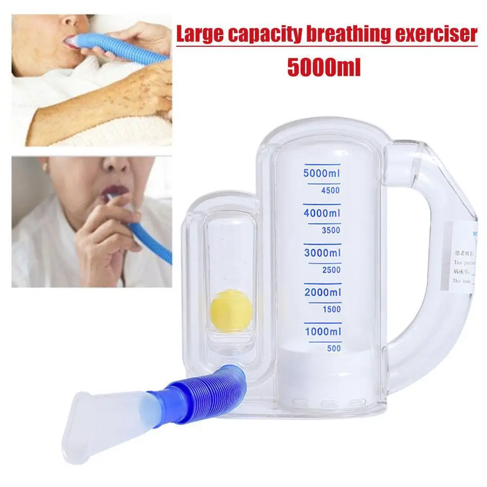 5000ml Volumetric Single Ball Breathing Trainer Lung Exerciser Incentive Spirometer Deep Breath Respiratory Breathing Device
