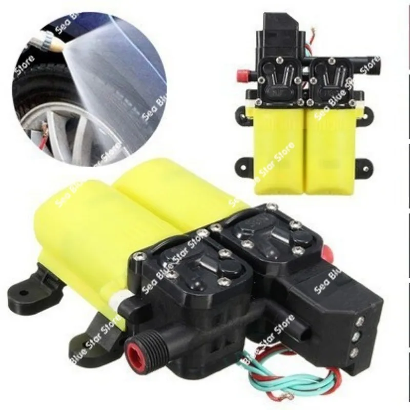DC water pump 12V 100W120W dual core power double pump high pressure spray  120W intelligent car wash pump view 3