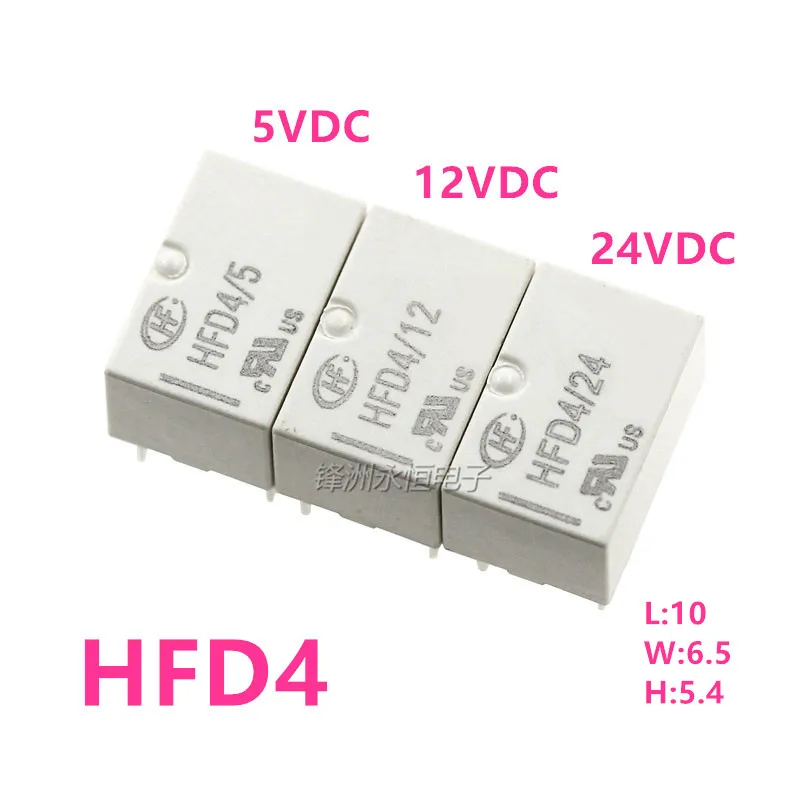 

10Pcs Signal Relay HFD4/5 HFD4/12 HFD4/24 HFD4/3/5/12/24 3V 5V 12V 24V 2A 8PIN Two sets of conversion DIP8