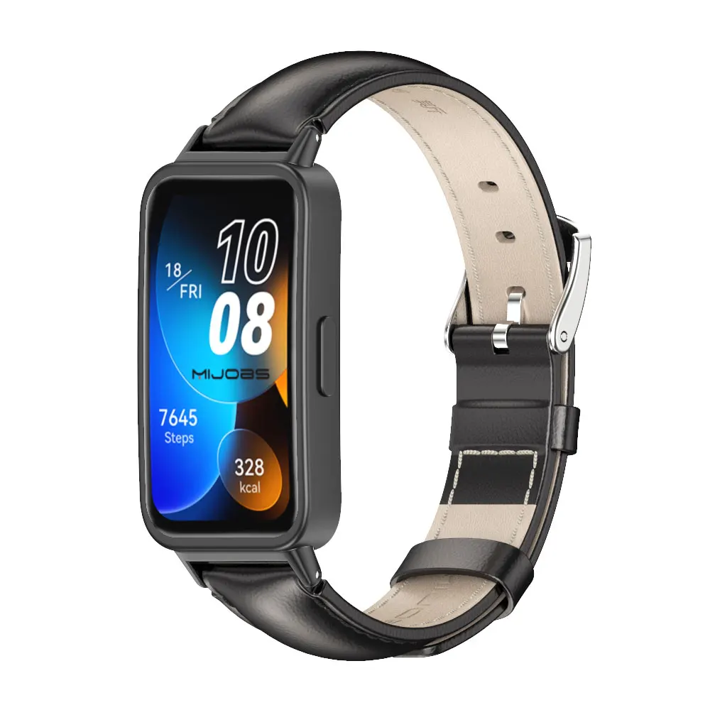 Leather Strap For Huawei Band 8 9 10 Smart Bracelet Fashion Women Men Smartwatch Accessories Watch Band For Huawei Band 9 8