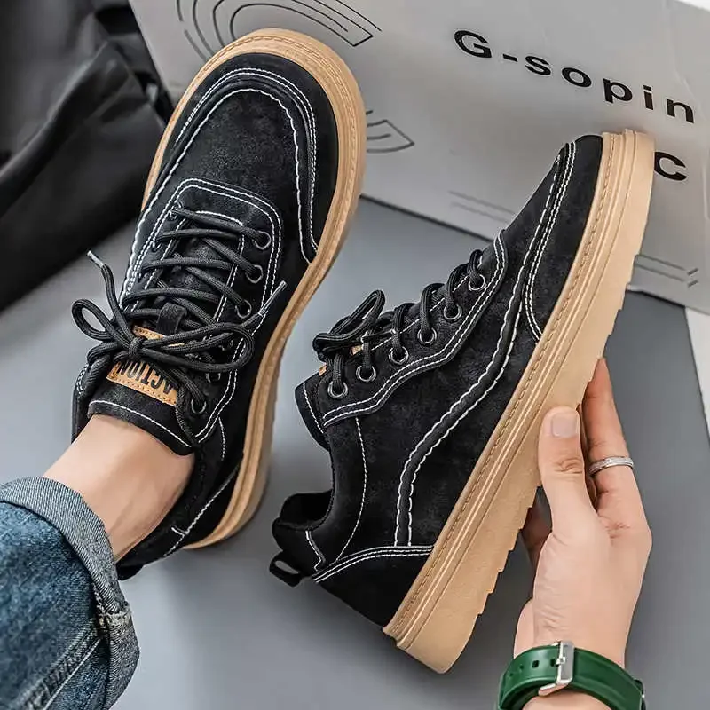 

Оригинальные мужские мокасины на плоской подошве с круглым носком, баскетбольная мужская стильная обувь, мужские кроссовки в стиле ретро, спортивные эстетические кроссовки