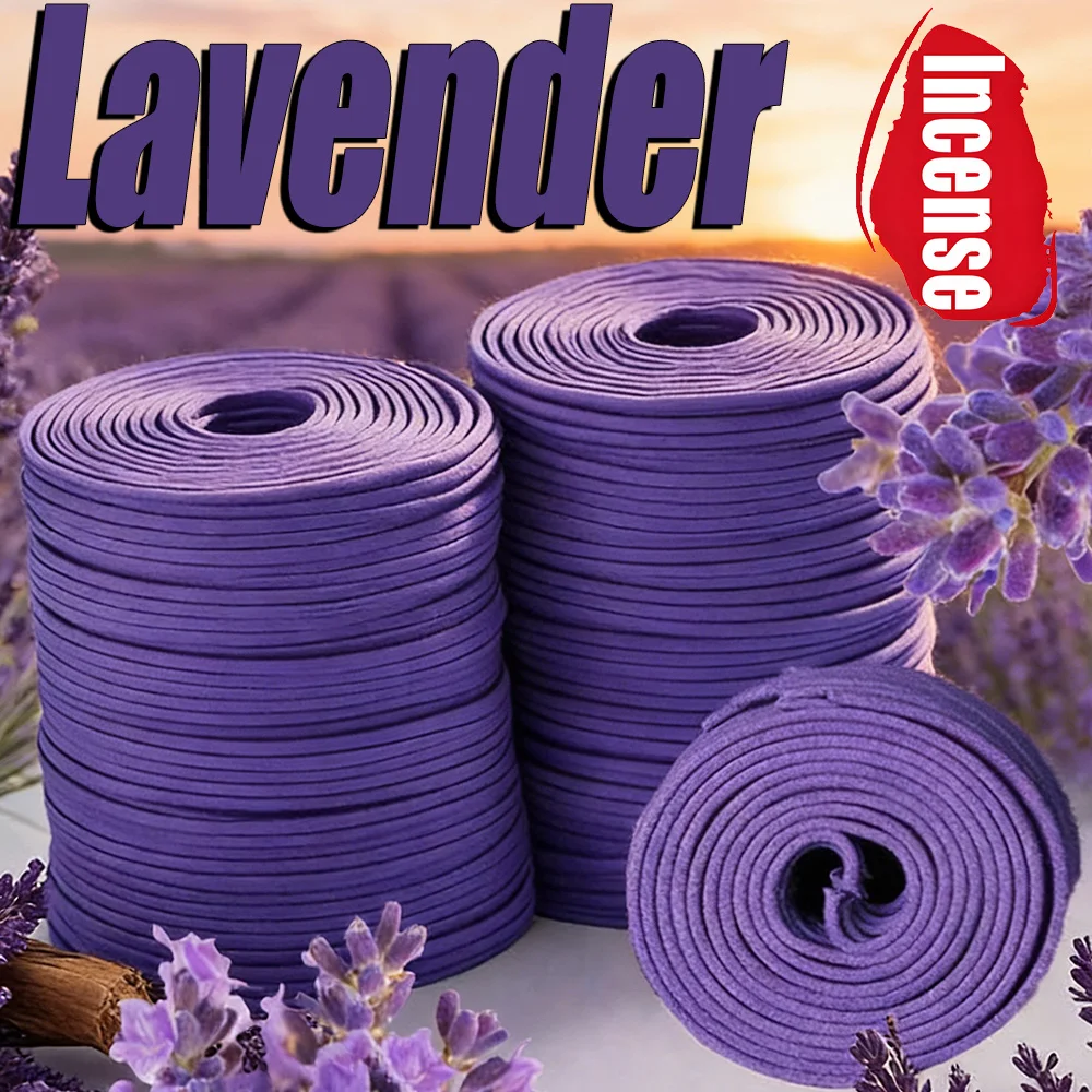 Lavender-Scented High-Quality Classic Spiral Incense, 6.3cm Diameter, Purely Handmade Incense, Made Using Traditional Methods, with a Rich, Natural Fragrance, Long-Lasting Scent, Portable Packaging, Convenient for Taking on the Go, Suitable for Home and Outdoor Use