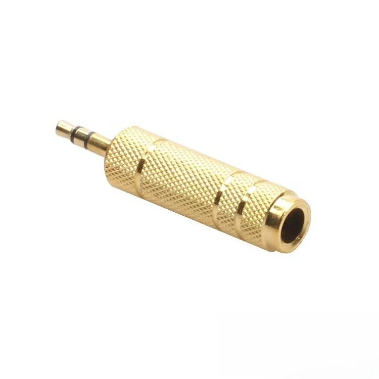 10Pcs Gold Plated 6.35mm Male to 3.5mm Female Audio Adapter, 6.5 to 3.5 Mic Microphone Connector Plug Converter