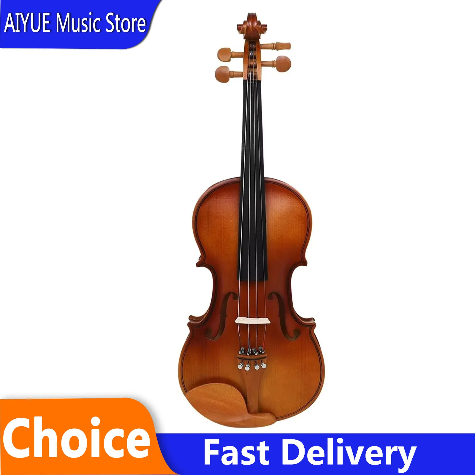  Violin Basswood Tiger Grain Plywood Body Jujube Wood Fittings Complete String Instrument Kit Portable Practice Violin
