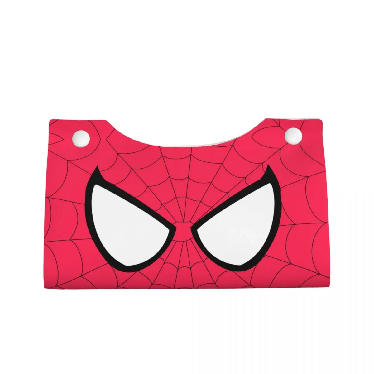 Custom Spider Web Eye Tissue Box Cover Rectangular PU Leather Spider Man Facial Tissue Box Holder for Bathroom Car