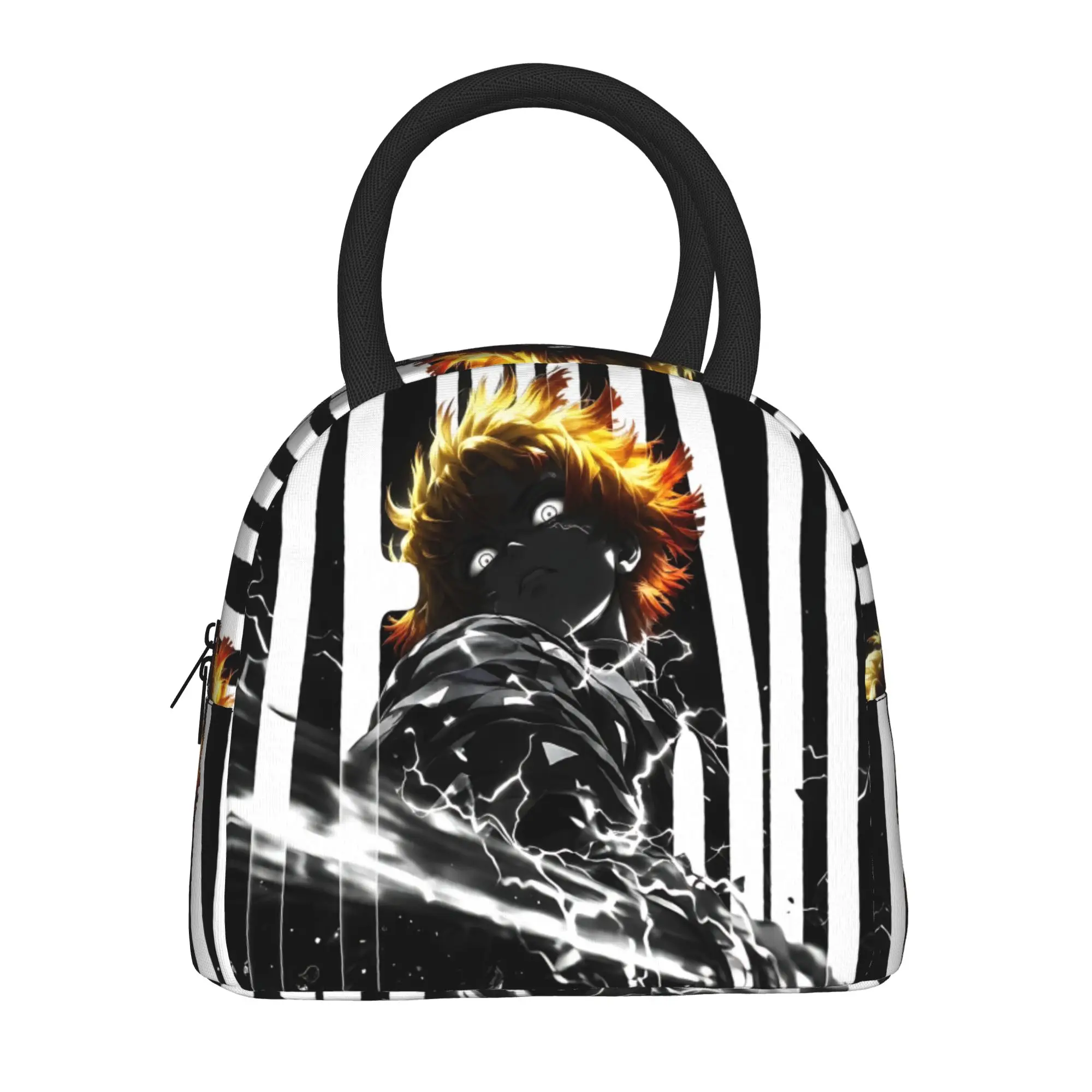 Halloween Demon Slayer Insulated Lunch Bag Insulation Bento Pack Rice Bag  bolsa Student Bento Lunch Handbag Insulation