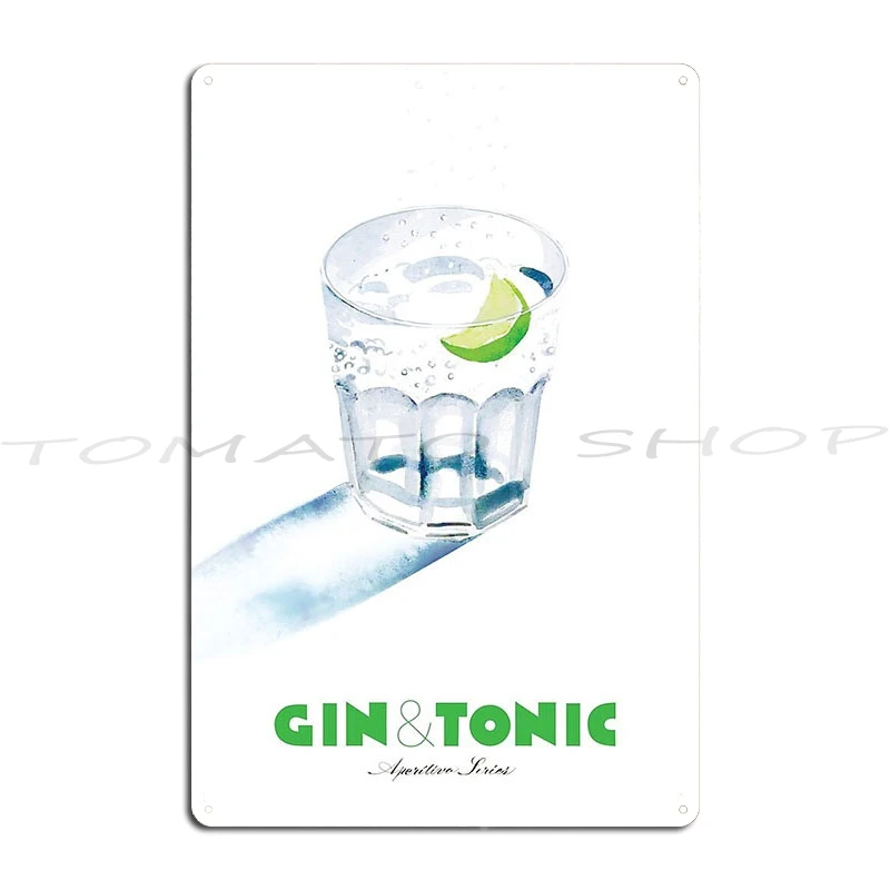 Gin And Tonic Metal Sign Wall Plaque Bar Design Garage Decoration Iron Tin Sign Poster