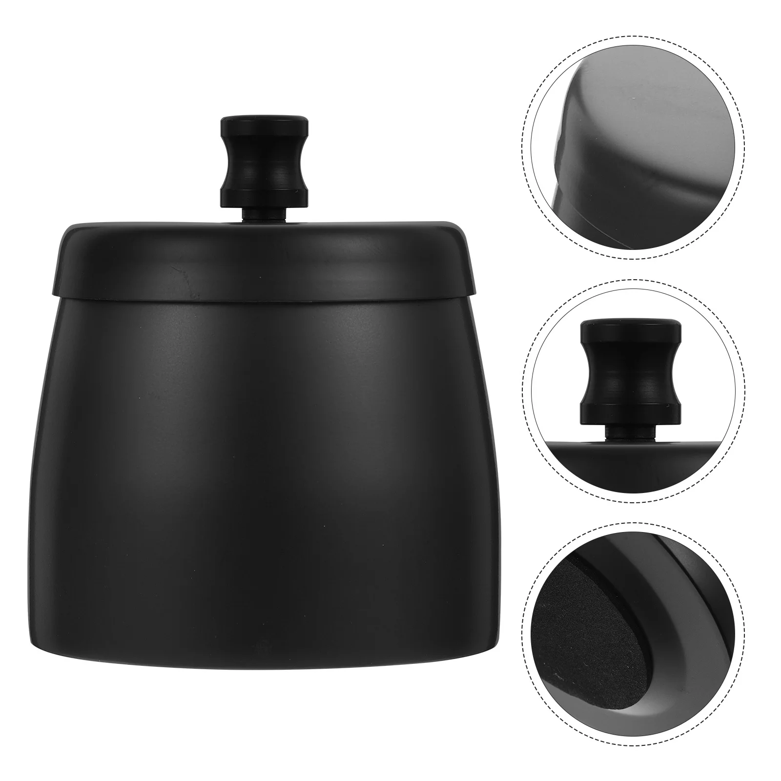 

1pc Stainless Steel Ashtray With Lid Black Covered Ashtray For Home Office Desktop Living Room Decorative Practical Ash