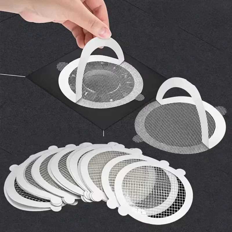 10/20/30/40/50Pcs Drain Strainer Stickers, Kitchen Sink Drain Filter Stickers, Disposable Drain Hair And Debris Filters