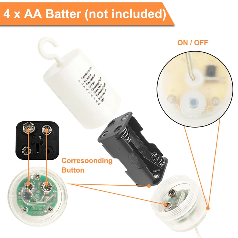 Outdoor LED Firework String Light Star LED Fairy Lights Garland On Battery Operated Home Decorations For Party Wedding Holiady