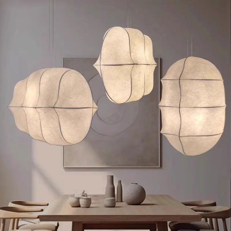 

Nordic Silk Pendent Lamp New Living Room Clothing Store Homestay Sailing Chandelier Japanese Home Decoration Lighting Fixtures