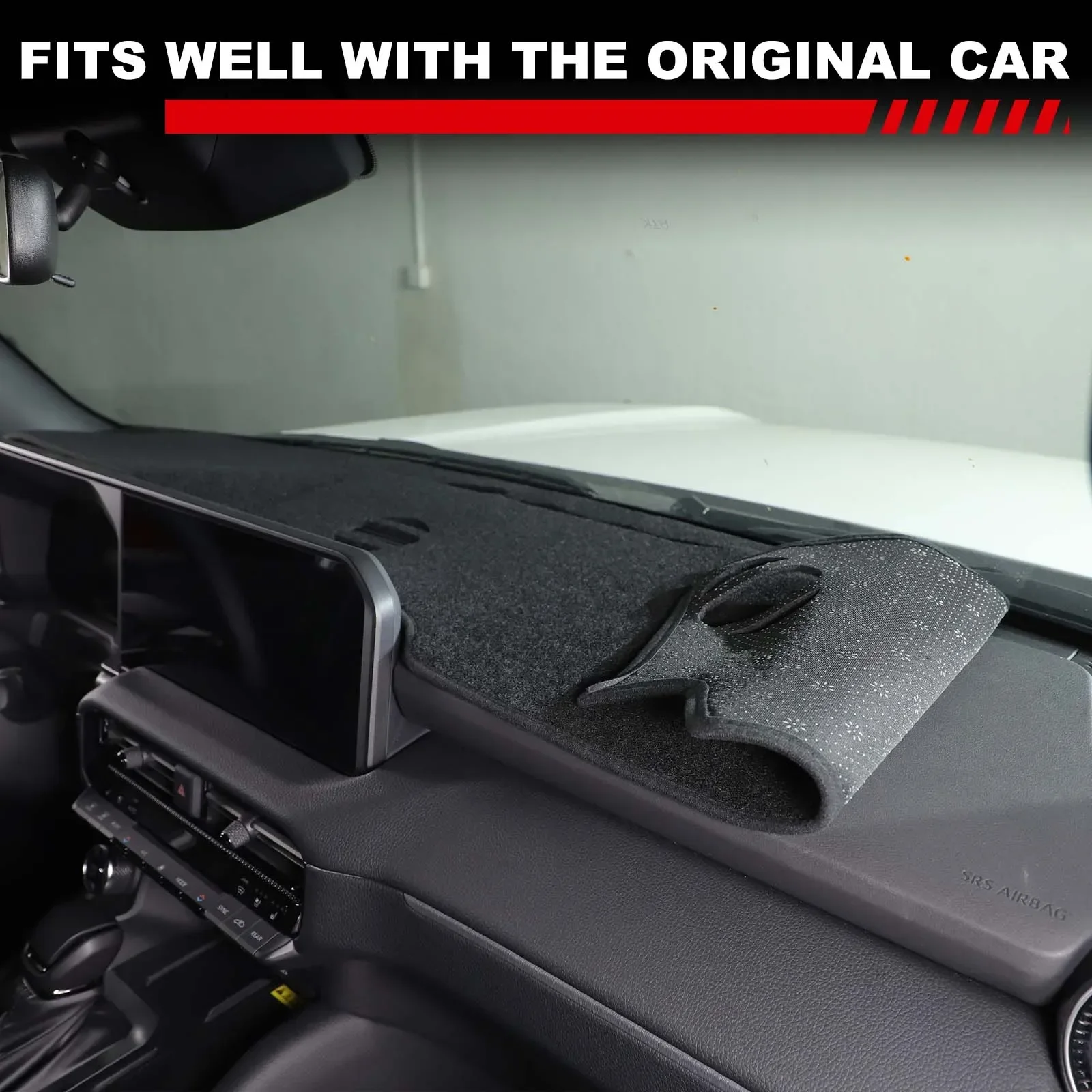 

Black Polyester For Toyota Land Cruiser Prado LC250 2024+ Car Dashboard Sun Protection Mat Dashboard Mat (without HUD Version)