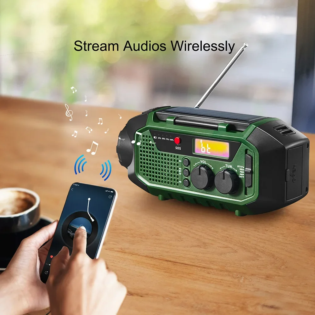 

Outdoor Multifunctional Radio Portable Power Generation Radio Disaster Prevention Solar Hand Crank Radio AM/FM Radio SOS Alarm