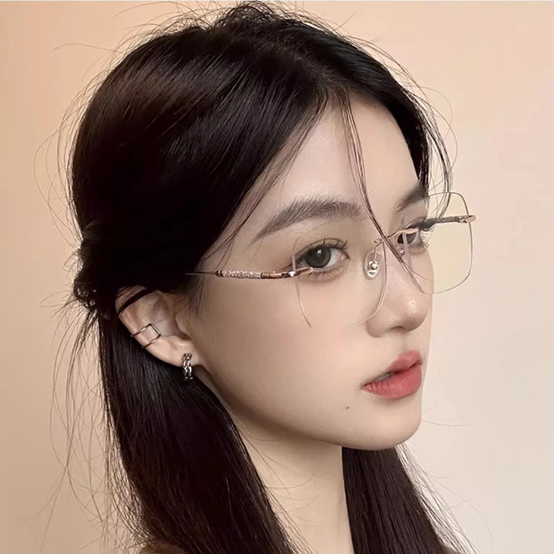 نظارات شمسية كلاسيكية كبيرة الحجم بدون إطار، عدسات فوتوكروميك تحجب الأشعة فوق البنفسجية 400، إكسسوار أنيق للجنسين